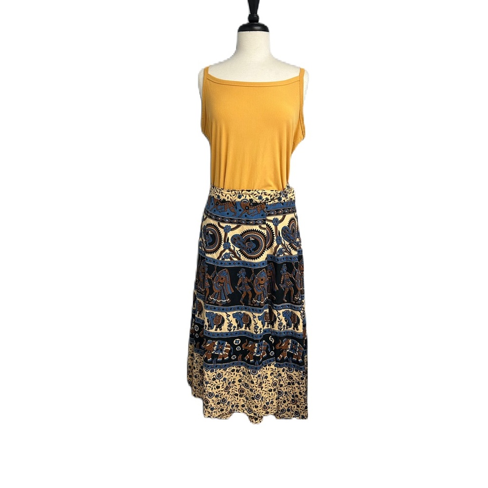 Jackpot Brand Womens Wrap Skirt Free Size Cotton Bohemian Festival Midi Artsy
